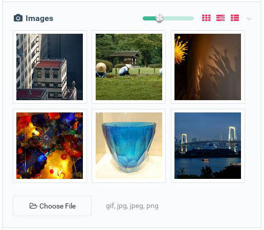 Example of an image lightbox interface