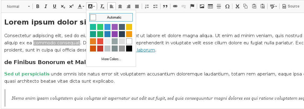 Text editing in ProcessWire CMS